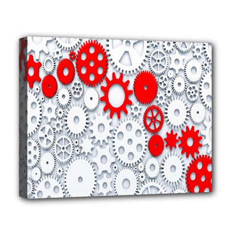 Iron Chain White Red Deluxe Canvas 20  x 16  