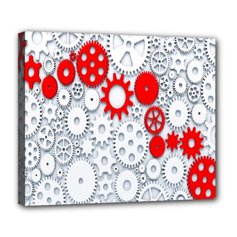 Iron Chain White Red Deluxe Canvas 24  x 20  