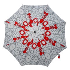 Iron Chain White Red Hook Handle Umbrellas (Large)