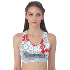 Iron Chain White Red Sports Bra