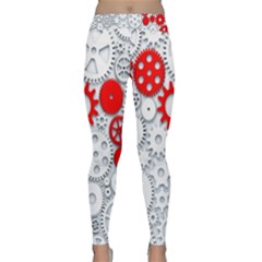 Iron Chain White Red Classic Yoga Leggings