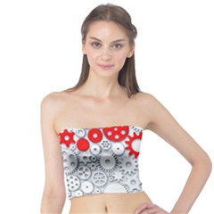 Iron Chain White Red Tube Top