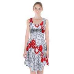 Iron Chain White Red Racerback Midi Dress