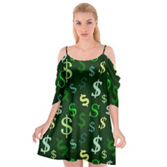 Money Us Dollar Green Cutout Spaghetti Strap Chiffon Dress