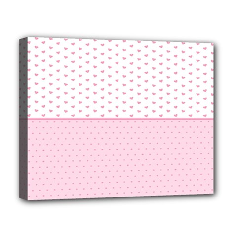 Love Polka Dot White Pink Line Deluxe Canvas 20  X 16  