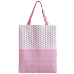 Love Polka Dot White Pink Line Zipper Classic Tote Bag by Mariart