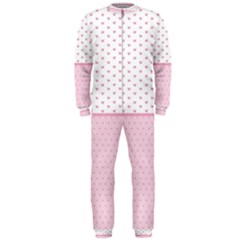 Love Polka Dot White Pink Line Onepiece Jumpsuit (men)  by Mariart