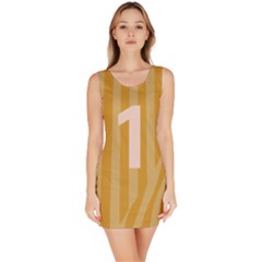 Number 1 Line Vertical Yellow Pink Orange Wave Chevron Sleeveless Bodycon Dress by Mariart