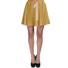 Number 1 Line Vertical Yellow Pink Orange Wave Chevron Skater Skirt by Mariart