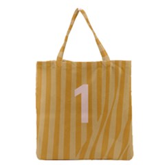 Number 1 Line Vertical Yellow Pink Orange Wave Chevron Grocery Tote Bag