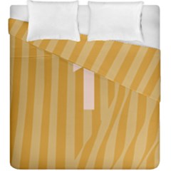 Number 1 Line Vertical Yellow Pink Orange Wave Chevron Duvet Cover Double Side (king Size) by Mariart
