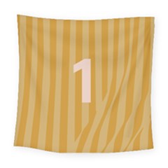 Number 1 Line Vertical Yellow Pink Orange Wave Chevron Square Tapestry (large)