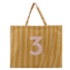 Number 3 Line Vertical Yellow Pink Orange Wave Chevron Zipper Large Tote Bag by Mariart
