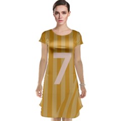 Number 7 Line Vertical Yellow Pink Orange Wave Chevron Cap Sleeve Nightdress