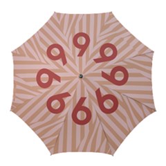 Number 6 Line Vertical Red Pink Wave Chevron Golf Umbrellas by Mariart