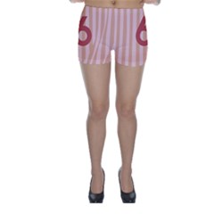 Number 6 Line Vertical Red Pink Wave Chevron Skinny Shorts