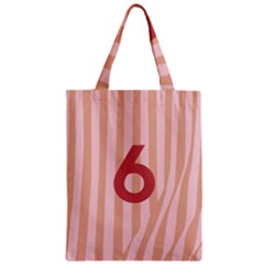 Number 6 Line Vertical Red Pink Wave Chevron Zipper Classic Tote Bag by Mariart