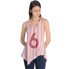 Number 6 Line Vertical Red Pink Wave Chevron Sleeveless Tunic by Mariart