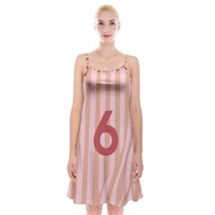 Number 6 Line Vertical Red Pink Wave Chevron Spaghetti Strap Velvet Dress by Mariart