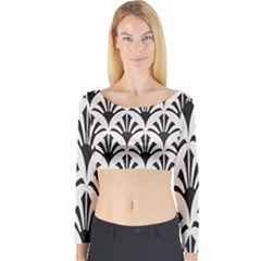 Parade Art Deco Style Neutral Vinyl Long Sleeve Crop Top by Mariart
