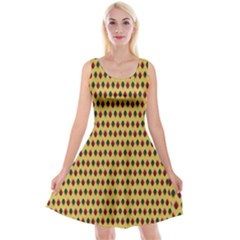 Points Cells Paint Texture Plaid Triangle Polka Reversible Velvet Sleeveless Dress