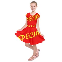 Special Sale Spot Red Yellow Polka Kids  Short Sleeve Dress