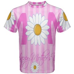 Valentine Happy Mothers Day Pink Heart Love Sunflower Flower Men s Cotton Tee