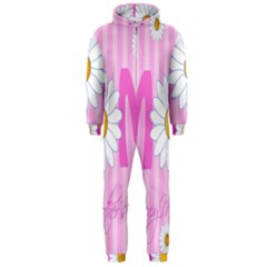 Valentine Happy Mothers Day Pink Heart Love Sunflower Flower Hooded Jumpsuit (men)  by Mariart