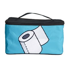Roller Tissue White Blue Restroom Cosmetic Storage Case by Mariart