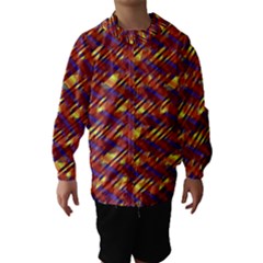 Linje Chevron Blue Yellow Brown Hooded Wind Breaker (kids)