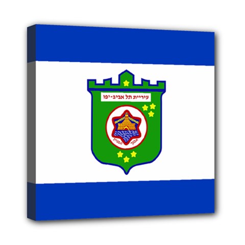 Flag Of Tel Aviv  Mini Canvas 8  X 8  by abbeyz71