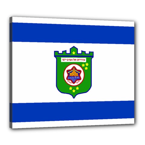 Flag Of Tel Aviv  Canvas 24  X 20  by abbeyz71
