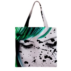 Beauty Woman Close Up Artistic Portrait Zipper Grocery Tote Bag by dflcprints