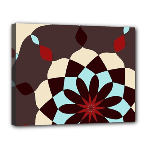 Red And Black Flower Pattern Canvas 14  X 11  by digitaldivadesigns