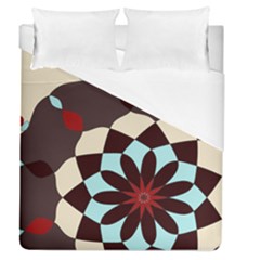 Red And Black Flower Pattern Duvet Cover (queen Size) by digitaldivadesigns