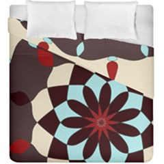 Red And Black Flower Pattern Duvet Cover Double Side (king Size) by digitaldivadesigns