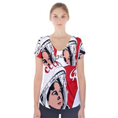 Valentina Tereshkova Short Sleeve Front Detail Top by Valentinaart