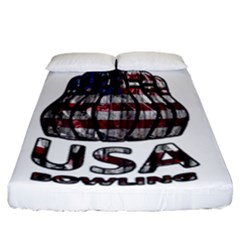 Usa Bowling  Fitted Sheet (california King Size) by Valentinaart