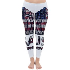 Usa Bowling  Classic Winter Leggings by Valentinaart