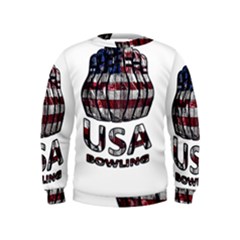 Usa Bowling  Kids  Sweatshirt by Valentinaart
