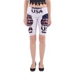 Usa Bowling  Yoga Cropped Leggings by Valentinaart