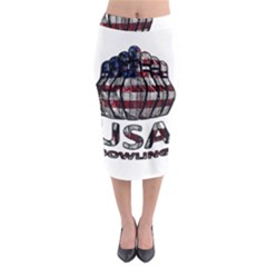 Usa Bowling  Midi Pencil Skirt by Valentinaart