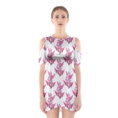 Colorful Cute Floral Design Pattern Shoulder Cutout One Piece by dflcprintsclothing