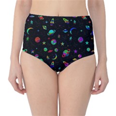 Space Pattern High-waist Bikini Bottoms by Valentinaart