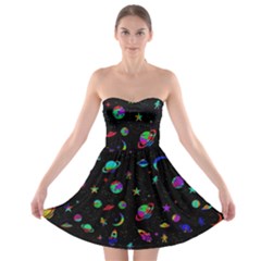 Space Pattern Strapless Bra Top Dress by Valentinaart