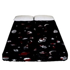 Space Pattern Fitted Sheet (california King Size) by Valentinaart