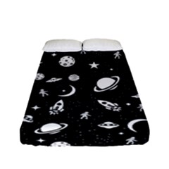 Space Pattern Fitted Sheet (full/ Double Size) by Valentinaart