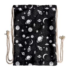 Space Pattern Drawstring Bag (large) by Valentinaart