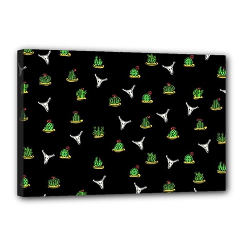 Cactus Pattern Canvas 18  X 12  by Valentinaart