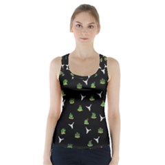 Cactus Pattern Racer Back Sports Top by Valentinaart